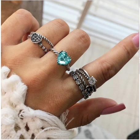 Stackable Ring Set – Gold or Silver Multi-Style Crystal Bands