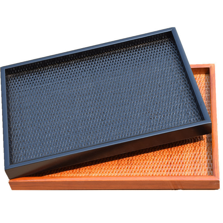 Handmade Rattan Wooden Tray – Natural Woven Serveware