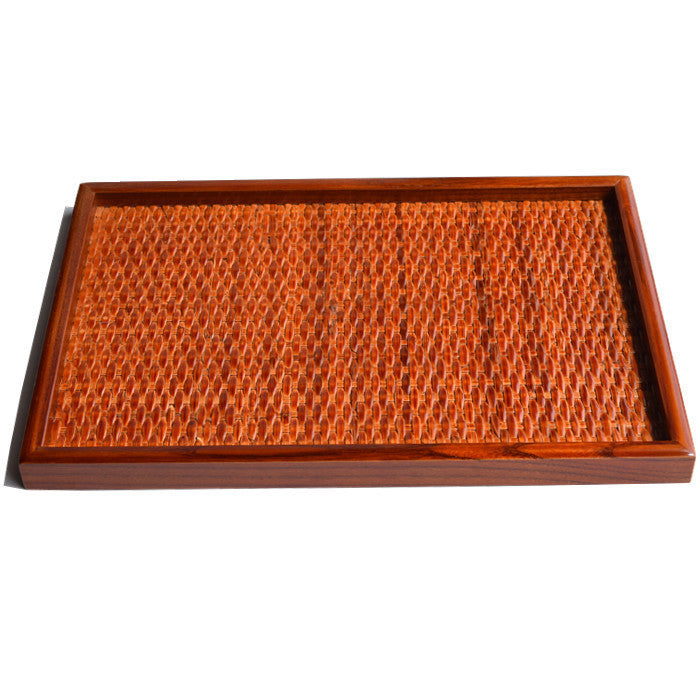 Handmade Rattan Wooden Tray – Natural Woven Serveware