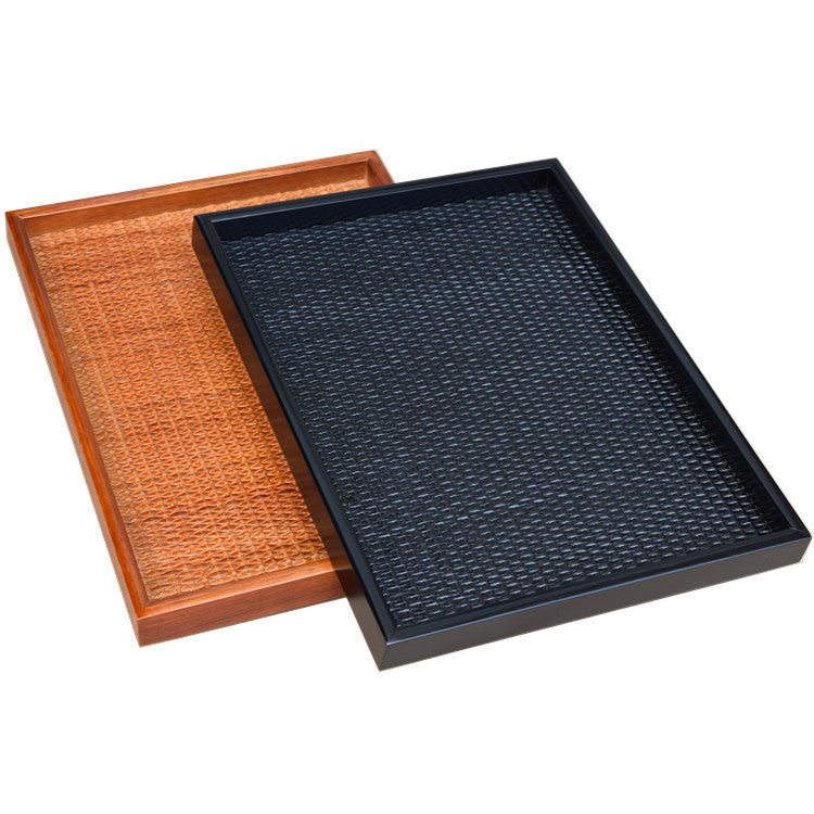 Handmade Rattan Wooden Tray – Natural Woven Serveware