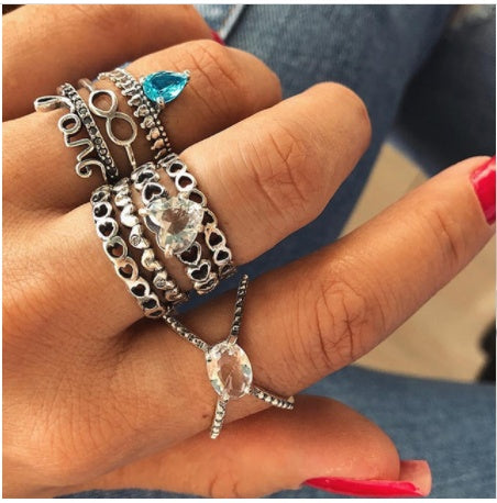 Stackable Ring Set – Gold or Silver Multi-Style Crystal Bands