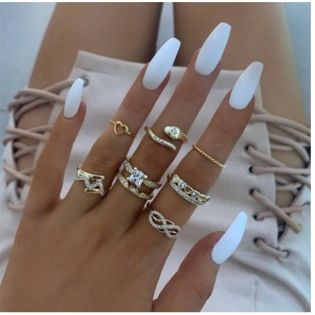 Stackable Ring Set – Gold or Silver Multi-Style Crystal Bands