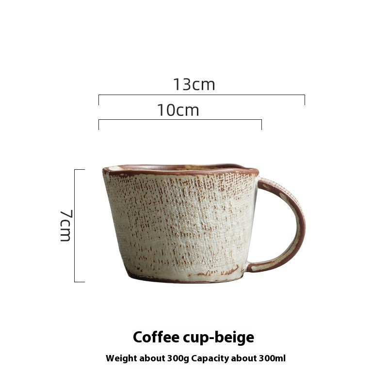 Japanese Handmade Pottery Coffee Cup & Saucer Set