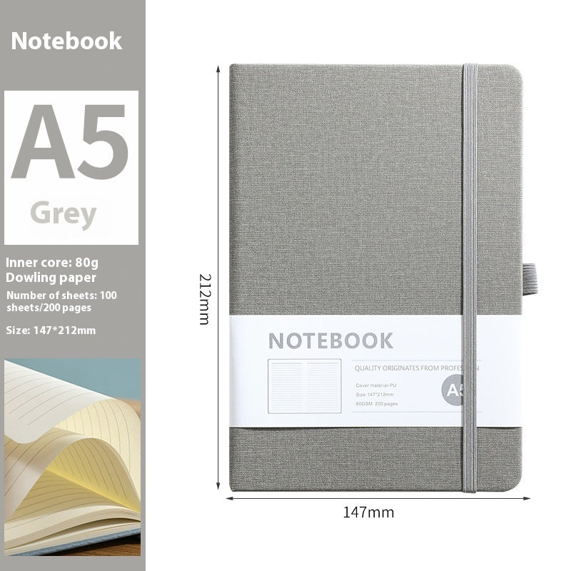Good-Looking A5 Bandage Office Journal — PU Cloth Cover