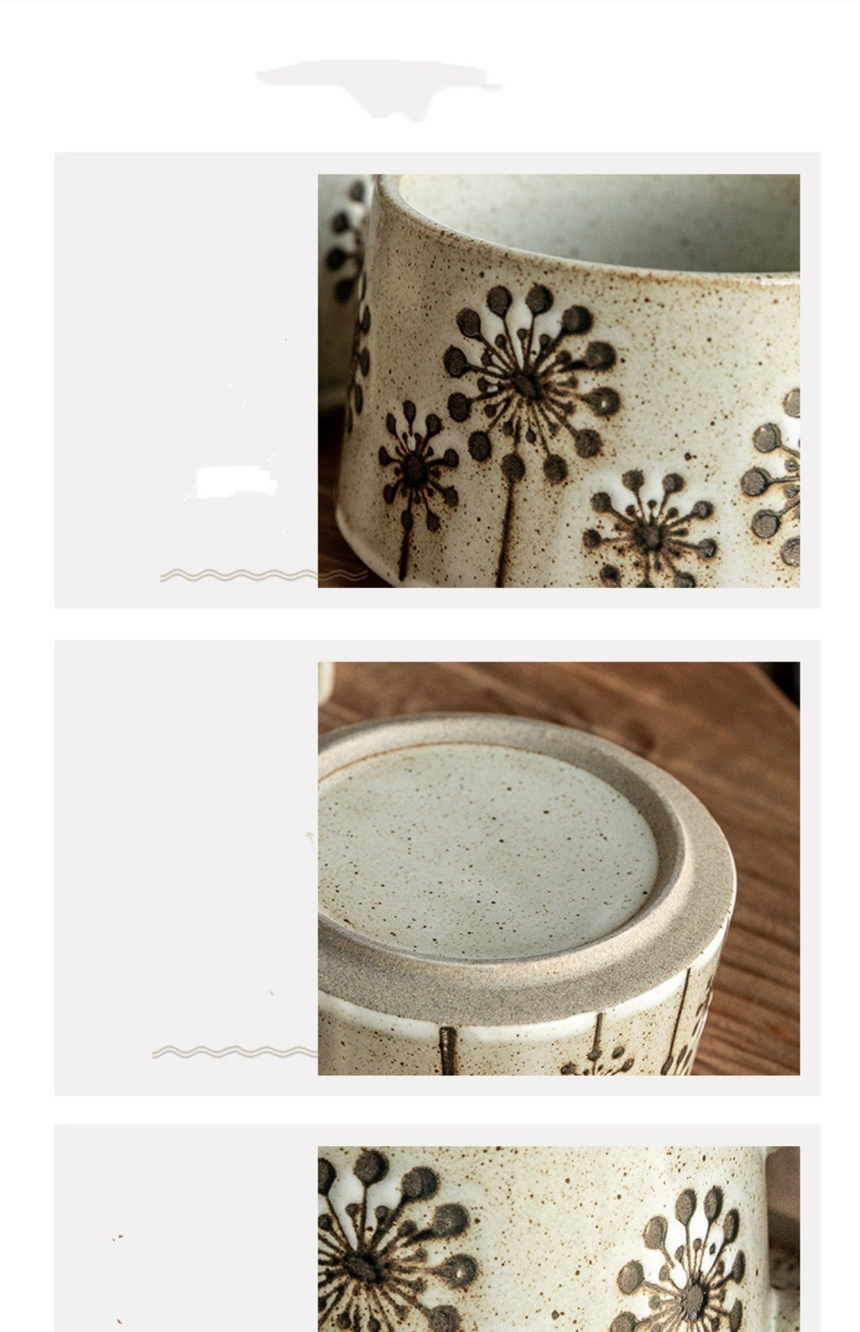 Japanese Coarse Pottery Coffee Cup & Plate Set