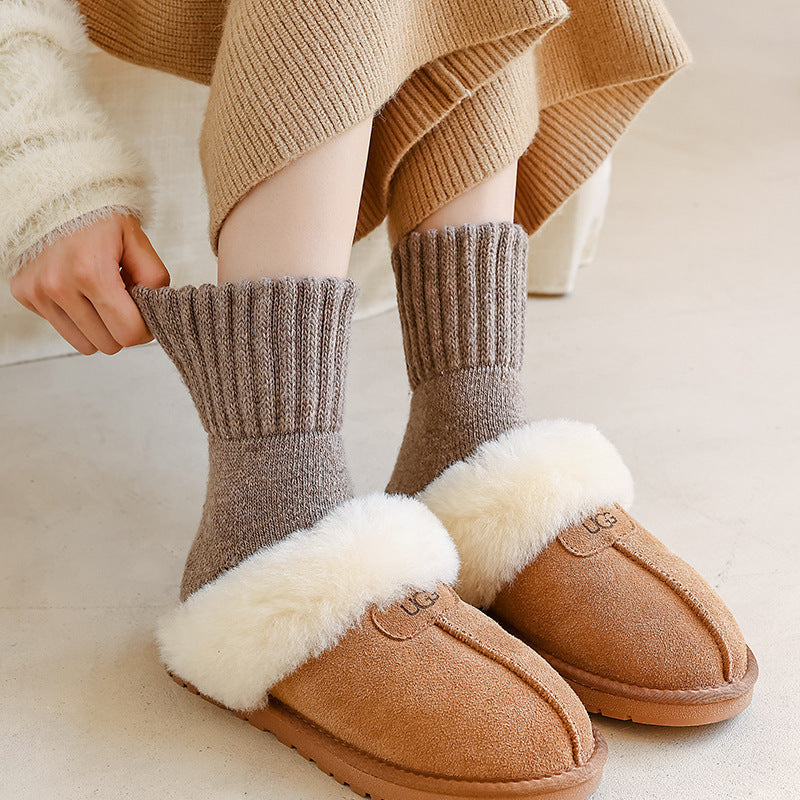 Velvet-Lined Plush Tube Socks — Cozy Thermal Crew Socks