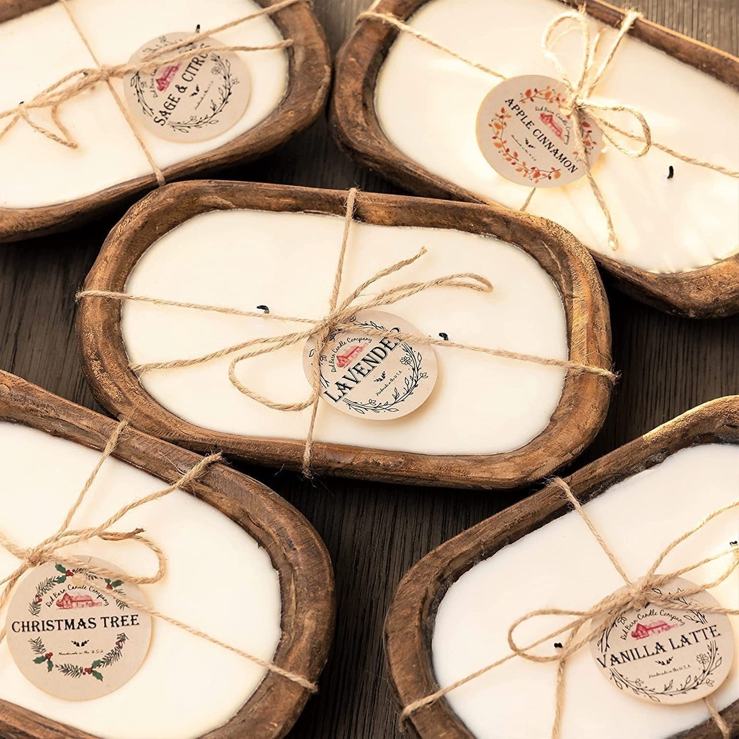 Retro Wooden Basin Candle – 3-Wick Aromatherapy Candle