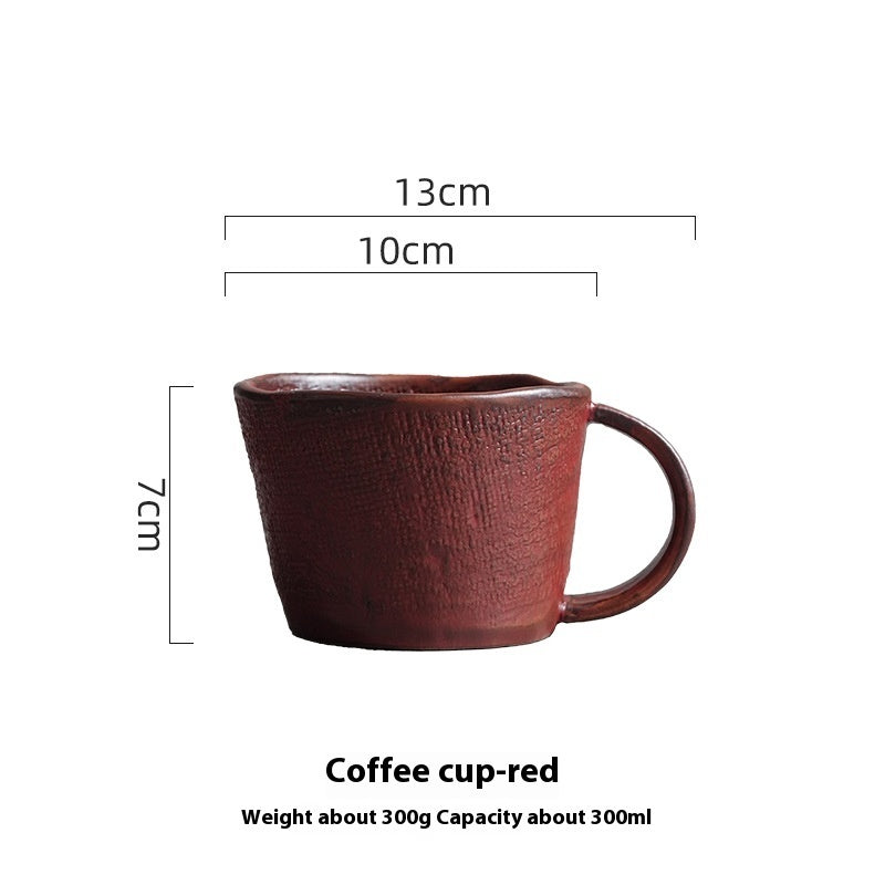 Japanese Handmade Pottery Coffee Cup & Saucer Set