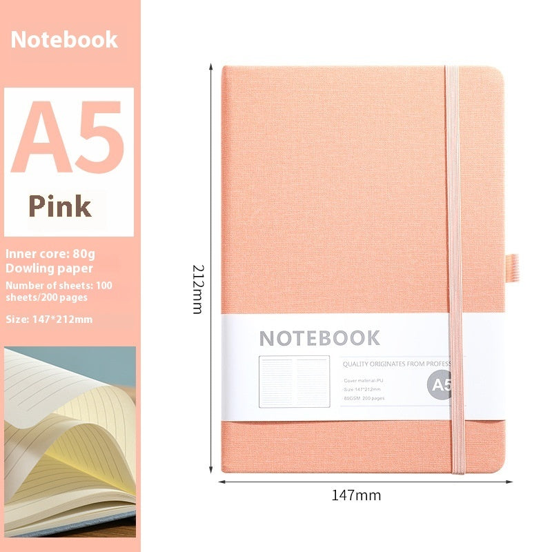 Good-Looking A5 Bandage Office Journal — PU Cloth Cover