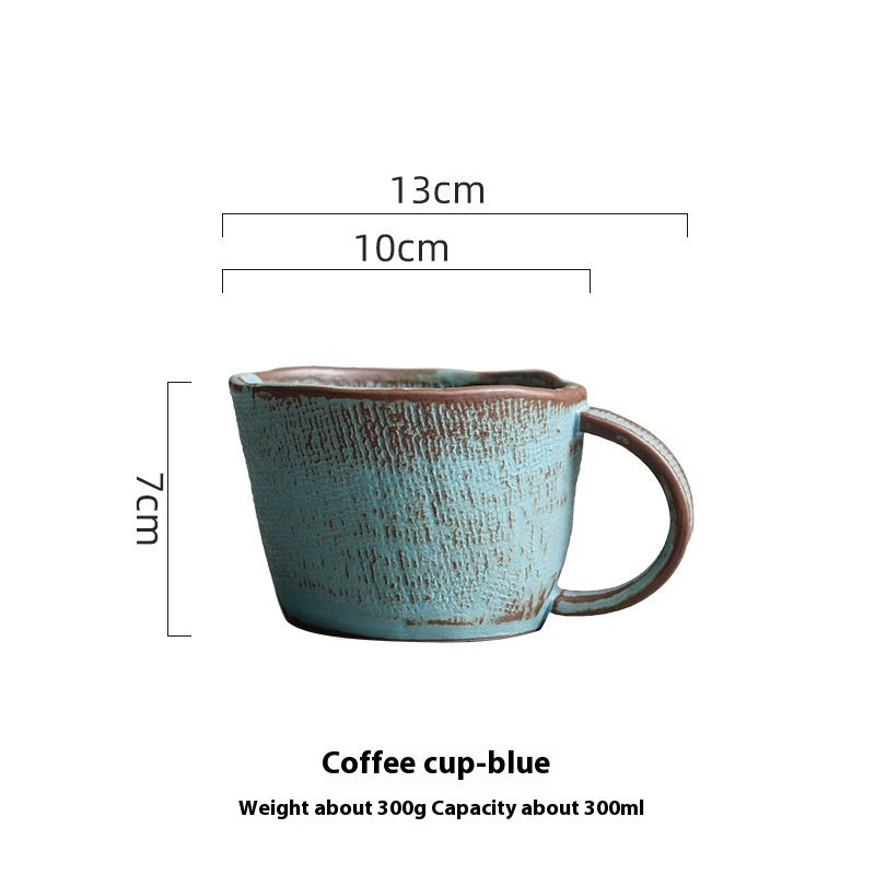 Japanese Handmade Pottery Coffee Cup & Saucer Set