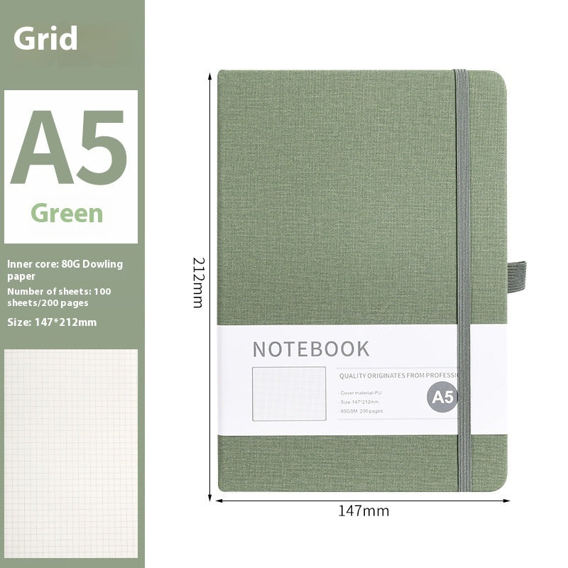 Good-Looking A5 Bandage Office Journal — PU Cloth Cover