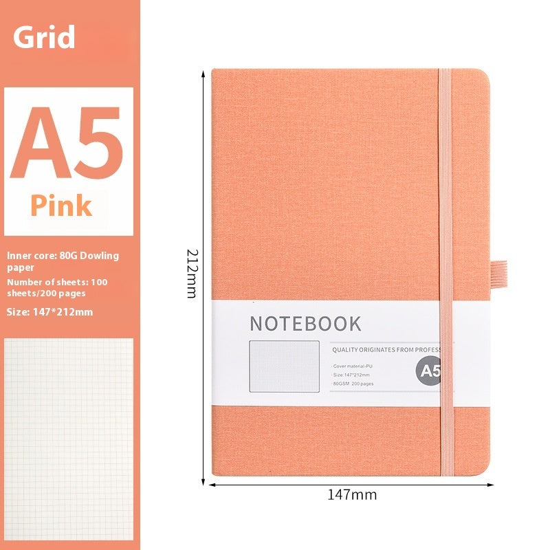 Good-Looking A5 Bandage Office Journal — PU Cloth Cover