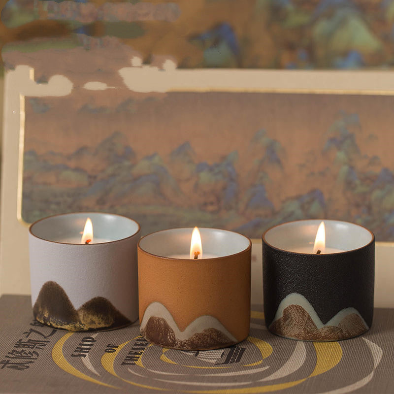Scenic Ceramics Handcrafted Tea Cup Aromatherapy Candle