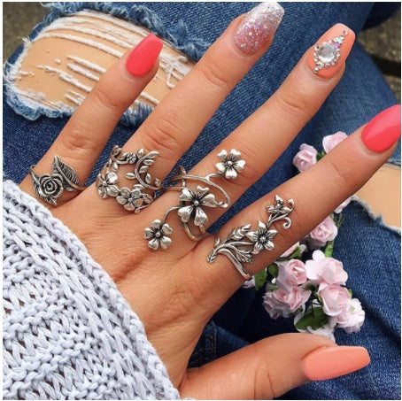 Stackable Ring Set – Gold or Silver Multi-Style Crystal Bands
