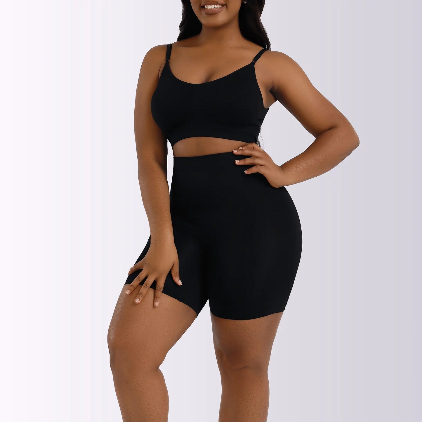 Shapewear Bodysuit with High-Waist Tummy Control Shorts | Seamless Sculpting, Anti-Roll
